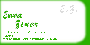 emma ziner business card